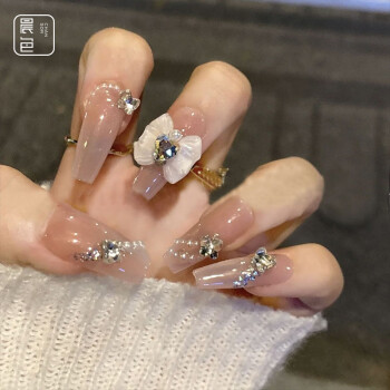 晨色手工穿戴甲美甲贴片指甲贴成人甲片短款假指甲(海派甜心S码 晨色手工穿戴甲美甲贴片指甲贴成人甲片短款假指甲(海派甜心S码